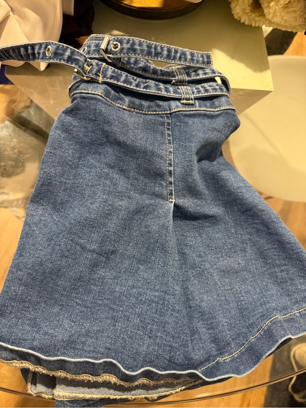 Love Tree Denim A-Line Skirt in Blue